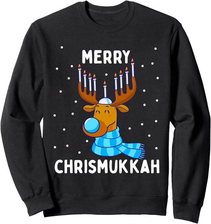 Frohe Chrismukkah Jüdische Weihnachten Chanukka Rentier Sweatshirt