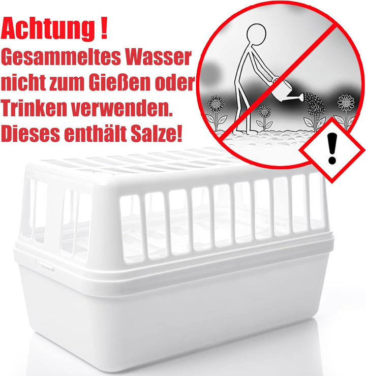 BigDean 2 Stück Luftentfeuchter + 4x 1,2kg Luftentfeuchtergranulat Nachfüllpack – Feuchtigkeits-Stop