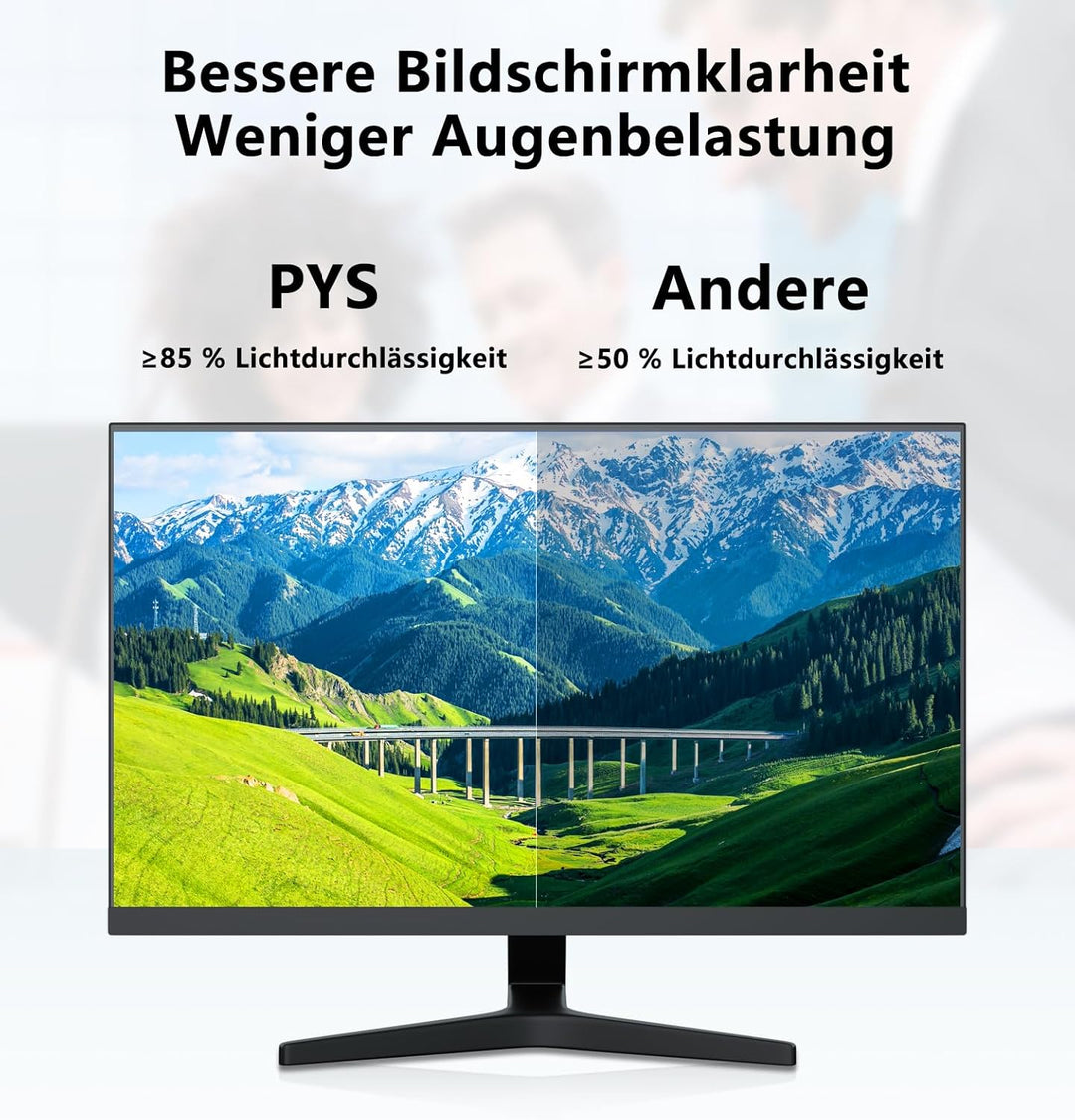 PYS Blickschutzfolie Monitor 28 zoll Sichtschutz für Monitor 16:9 | Anti-Blaulicht Blendfrei Abnehmb