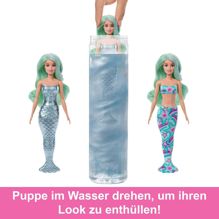 Barbie Color Reveal-Puppe und Zubehörteile mit 6 Überraschungen zum Auspacken, Meerjungfrauen-Serie