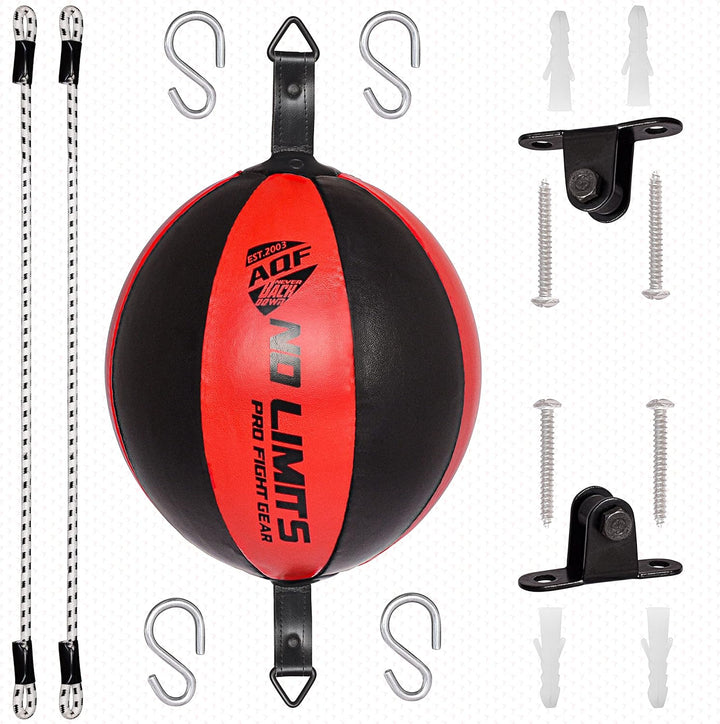 AQF Boxen Doppelendball Rex Leder Boxbirne Set MMA Punchingball Erwachsene Training Speedball Set Sc