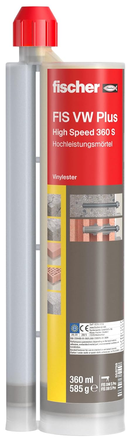 fischer Hochleistungsmörtel FIS VW Plus (High Speed) 360 S im praktischen Handwerkerkoffer, wetterfe