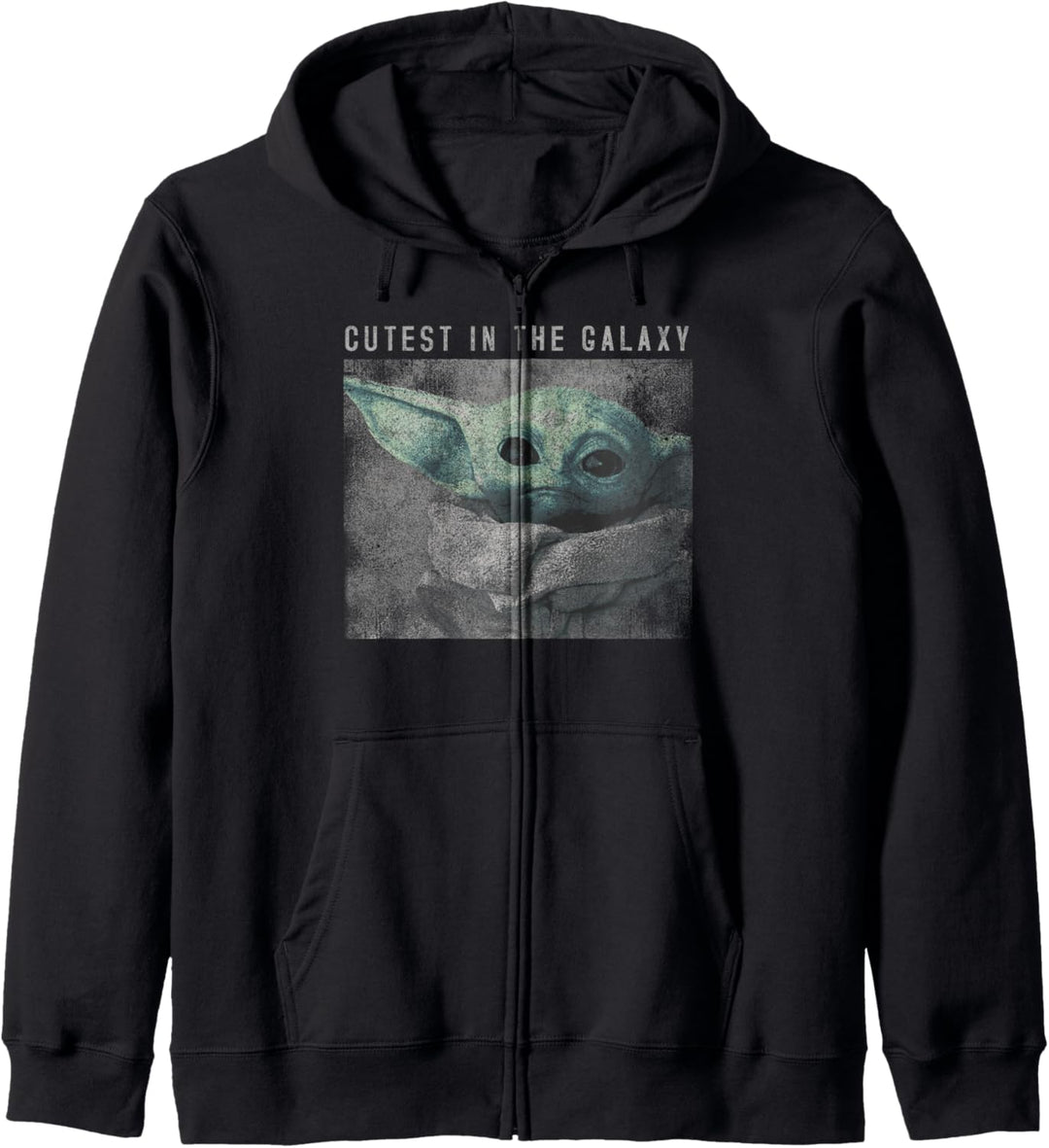 Star Wars Mandalorian The Child Distressed Cutest Galaxy Kapuzenjacke