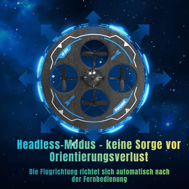 RC UFO Drohne für Einsteiger mit Hinderniserkennung, Höhenstabilisierung, 480P Kamera, 360° Flip & S
