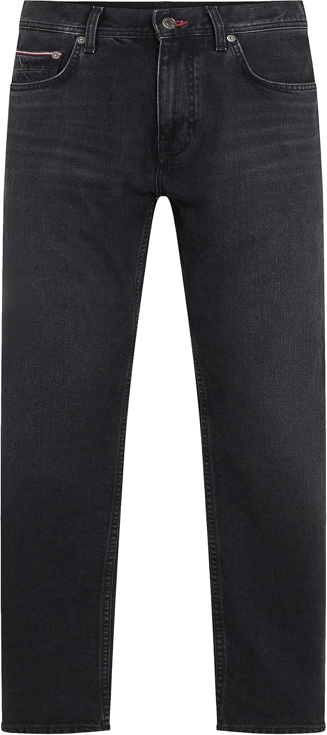 Tommy Hilfiger Herren Straight Denton STR Spoke Black Jeanshosen 36W / 34L Denim (Spoke Black), 36W