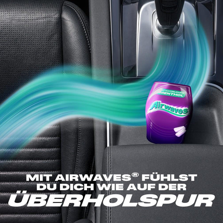 Airwaves Cool Cassis, Zuckerfreie Kaugummi-Dose, Mit Menthol Frische, 6 Dosen mit je 50 Dragees Cool
