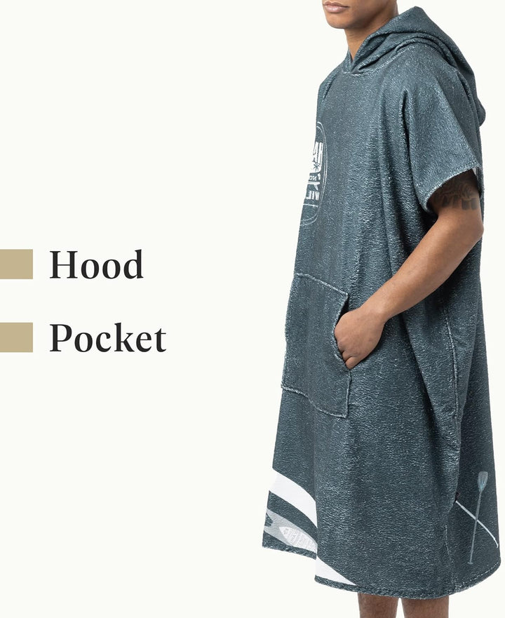 HOMELEVEL Badeponcho Unisex - Surf Poncho aus Baumwolle/Polyester - Handtuch für Erwachsene - Badema