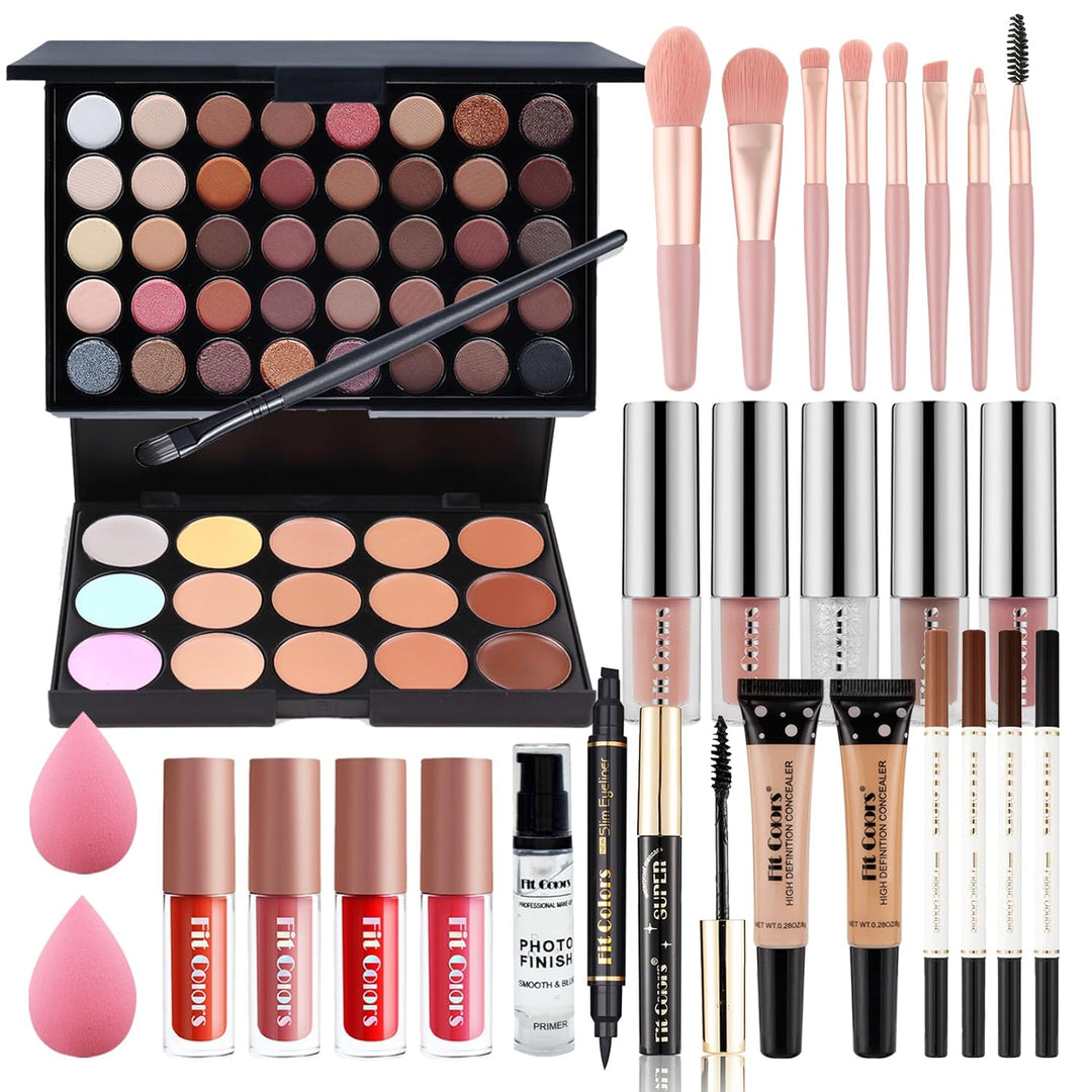 CHSEEO Make up Set Schminkset Cosmetics Schminkkoffer Kosmetik Geschenk Set Lidschatten Lipgloss Con