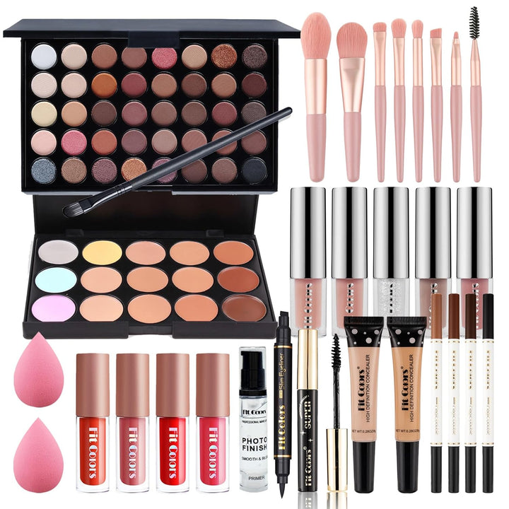 CHSEEO Make up Set Schminkset Cosmetics Schminkkoffer Kosmetik Geschenk Set Lidschatten Lipgloss Con