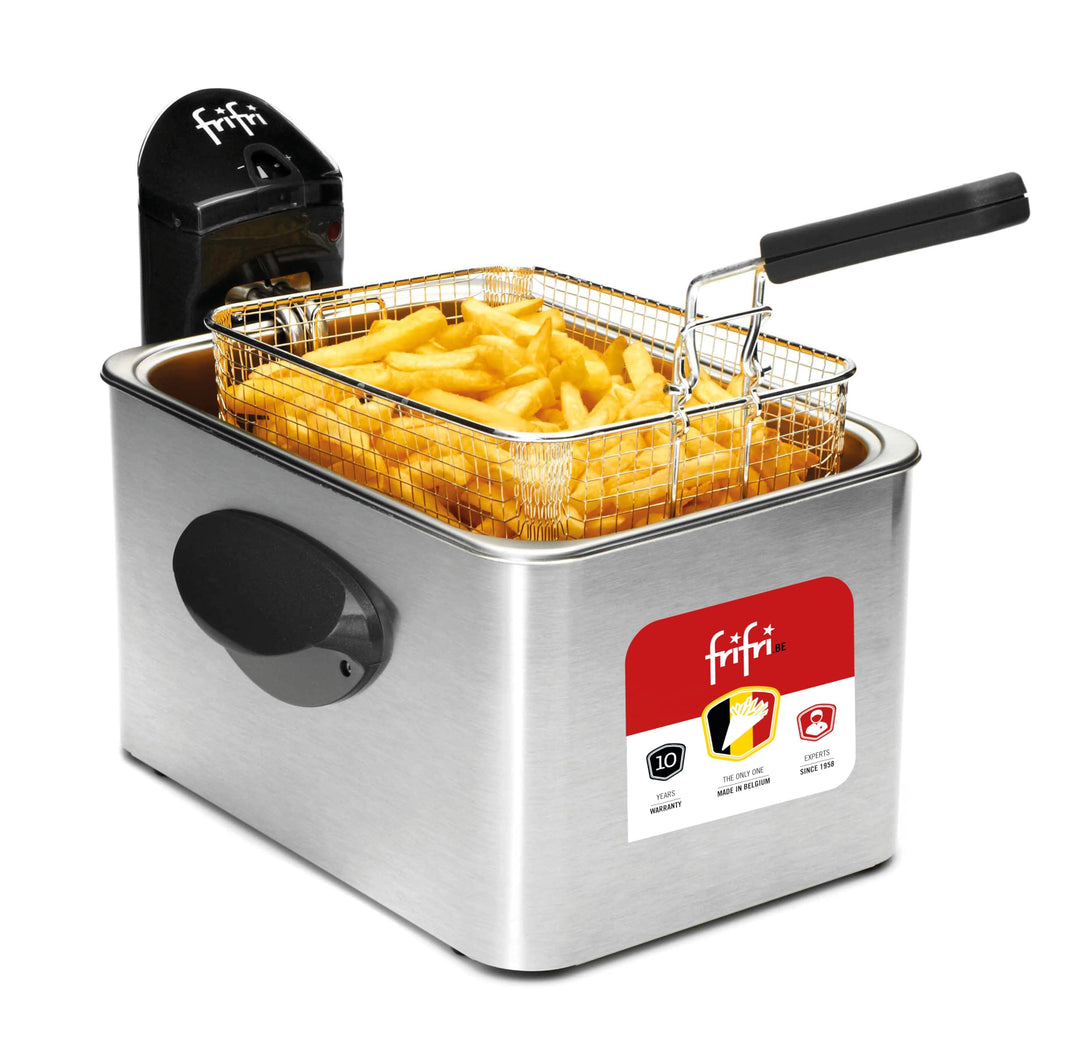 Frifri F5848-DUO Fritteuse, Edelstahl, Schwarz