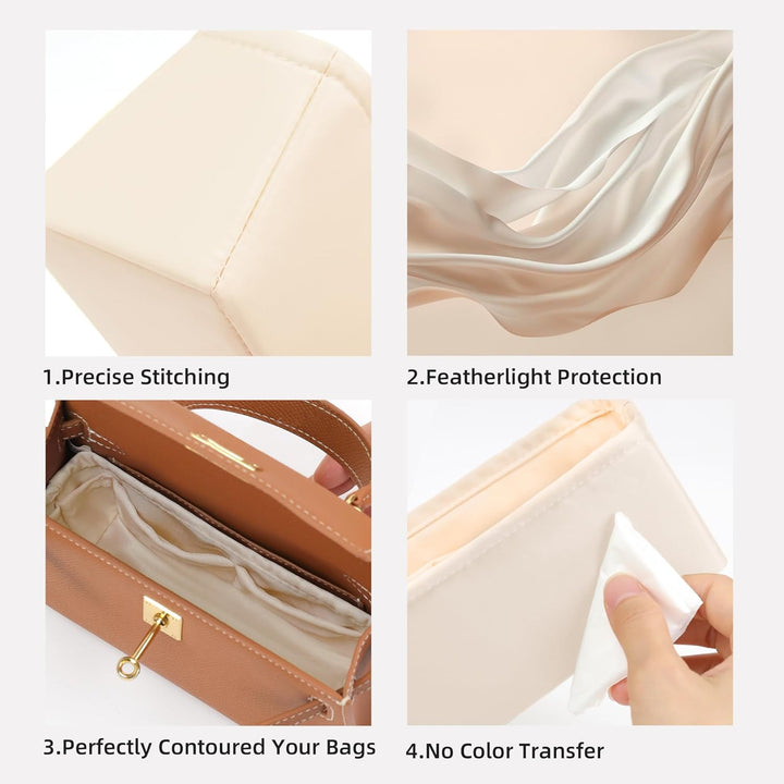 DGAZ Seide Taschen Organizer Einsatz, Taschenorganizer Tasche in Tasche Organizer für luxuriöse Tasc