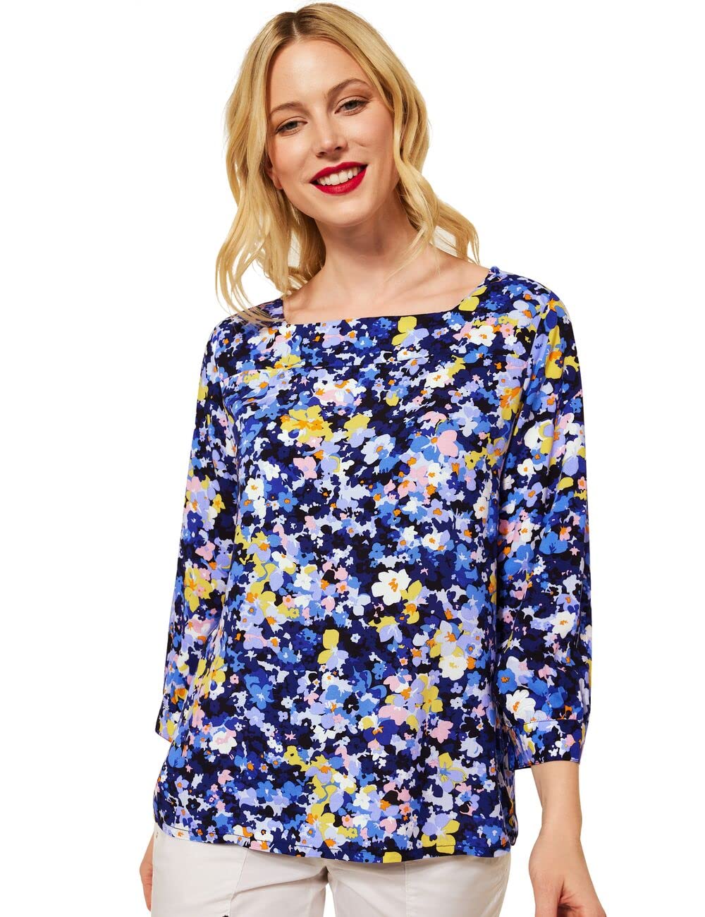 STREET ONE Damen A343217 Viskosebluse Bluse, Grand Blue, 36