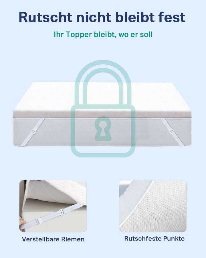 Newentor® Matratzen Topper 90x200cm H4 H5 Hart, Matratzentopper 90x200 Gel Boxspringbett Schlafsofa,