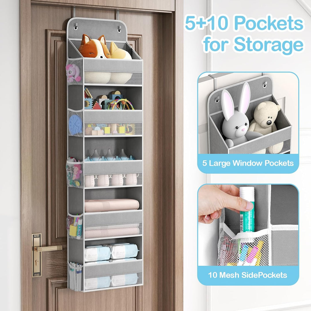 LAMU 5-Etagen Tür Organizer Hängend - Schwingungssicherer Schrank Organizer Hängend, Hintertür Aufbe