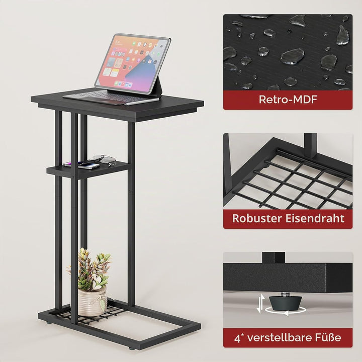 YMYNY Beistelltisch Kaffeetisch C-Form, Eleganter Kleiner Sofatisch, Industrie-Design, Sofatisch 40
