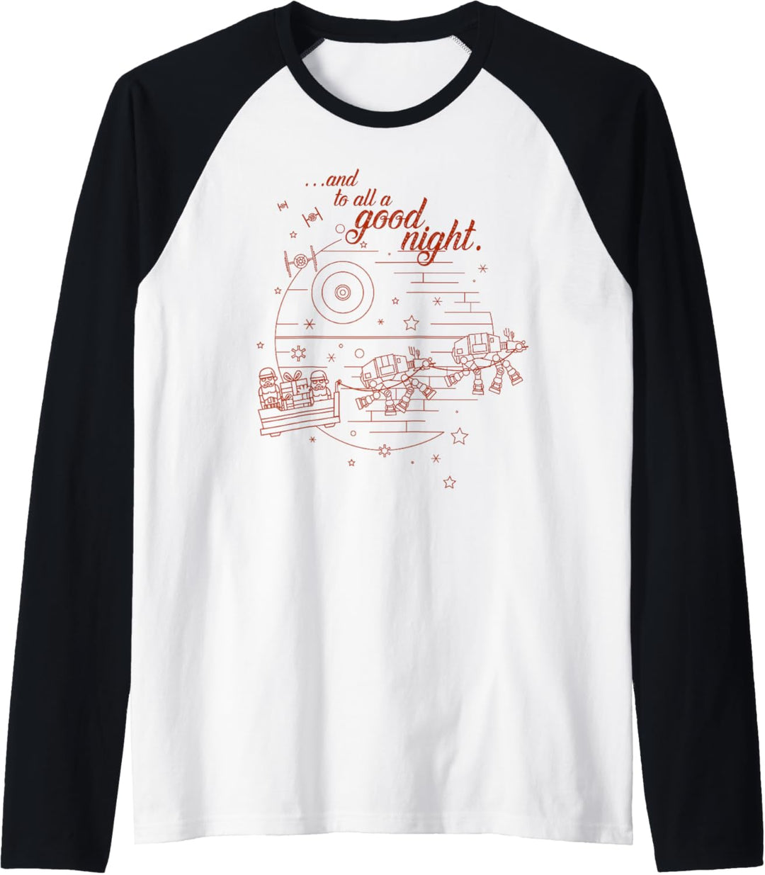 Star Wars Christmas Death Star And To All A Good Night Raglan