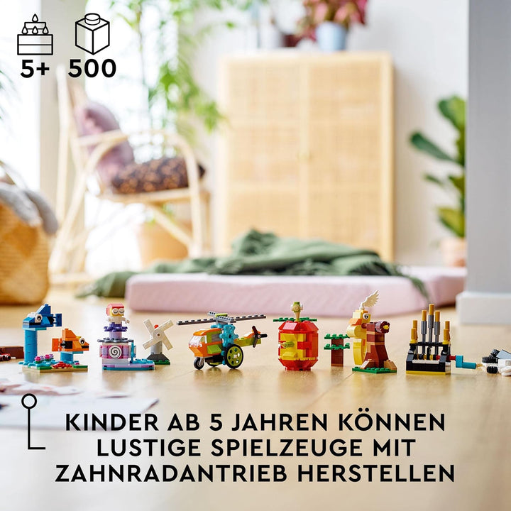 LEGO 11019 Classic Bausteine und Funktionen, Box mit LEGO Steinen für Hubschrauber und andere Konstr