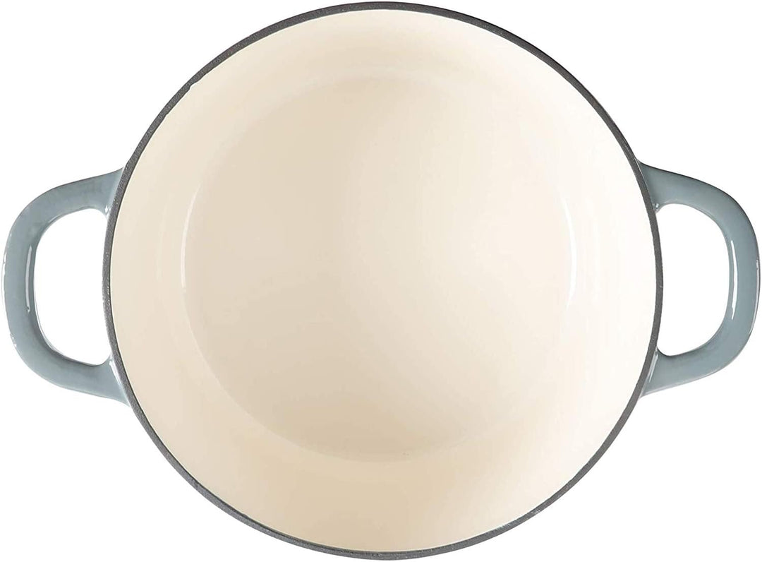 Crock Pot Artisan Schmortopf, emailliertes Gusseisen, rund, 5 Quart, Schiefergrau Dutch Oven – rund
