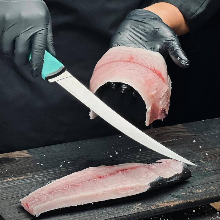 YOUSUNLONG Professionelles Fischfiletiermesser & Ausbeinmesser 245 mm – Klinge aus hochkohlenstoffha
