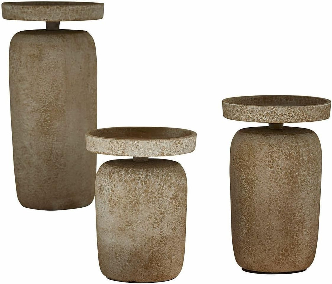 Loberon Kerzenhalter 3er Set Amsley, grau
