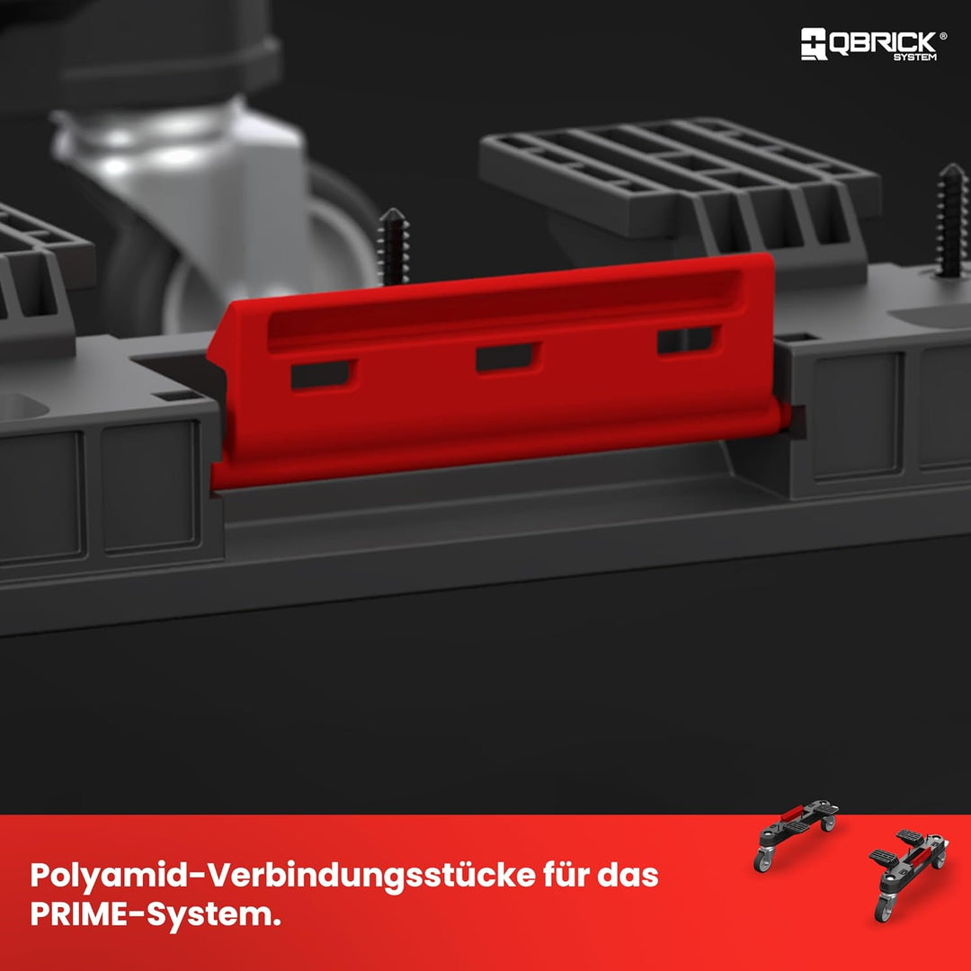 Qbrick System Prime Mobile Adapter Rollbarer Adapter Satz Transportrollen Werkstatt Schwarz