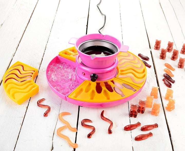 Rosenstein & Söhne Gummibärchenmaschine: Gummibärchen-Maschine und Schokokonfekt-Maker mit Gussforme