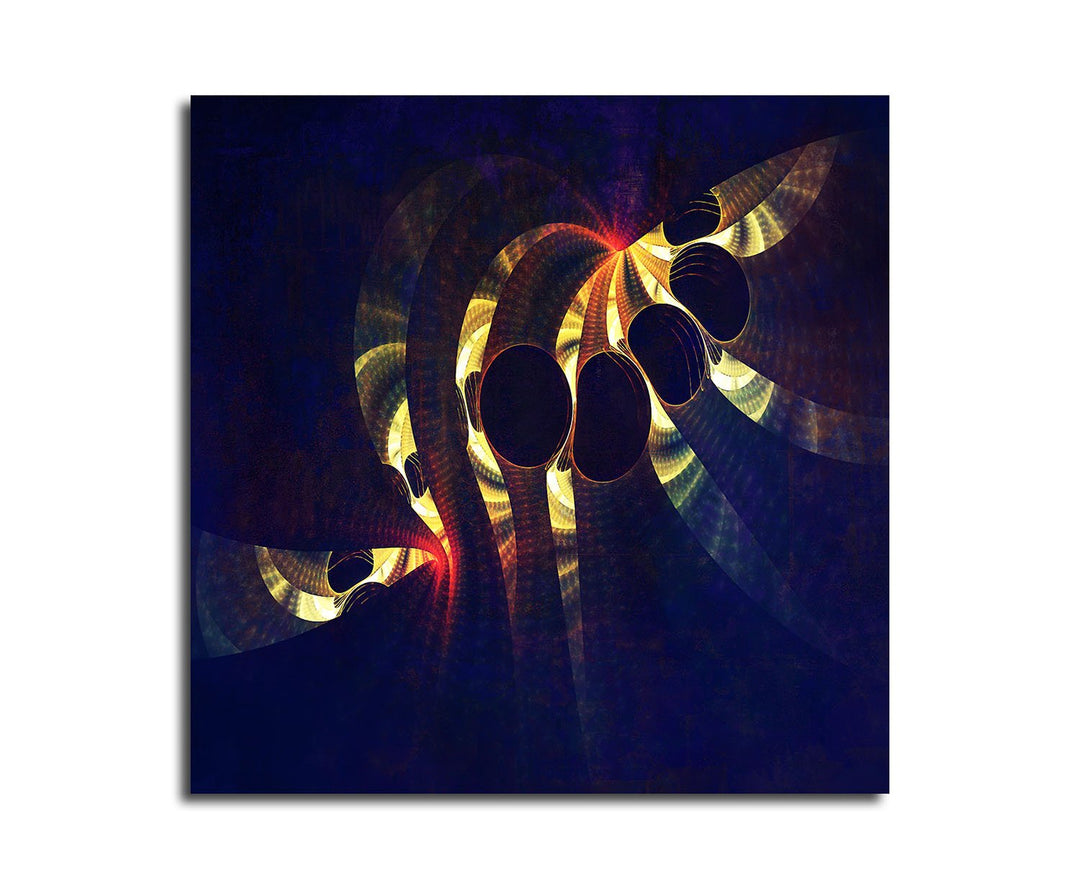 Paul Sinus Art Tunnelblicke - Abstrakt354_60x60cm Bild auf Leinwand blau gelb rot Abstraktes Motiv q