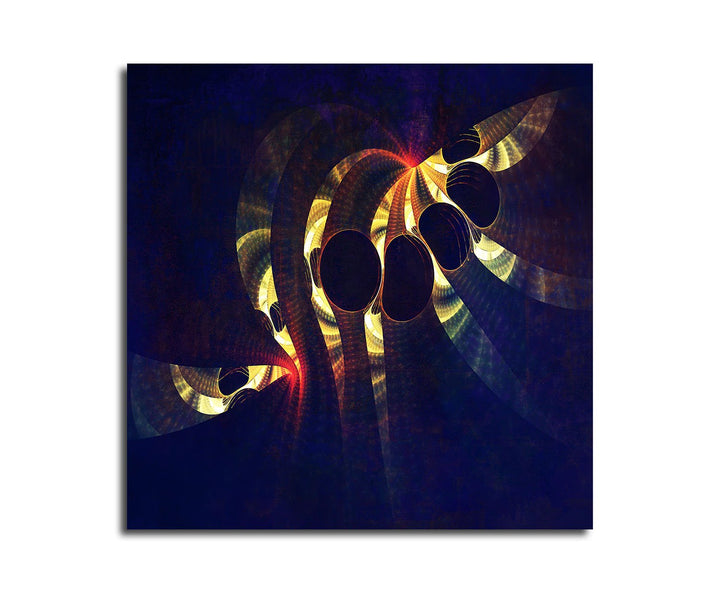 Paul Sinus Art Tunnelblicke - Abstrakt354_60x60cm Bild auf Leinwand blau gelb rot Abstraktes Motiv q