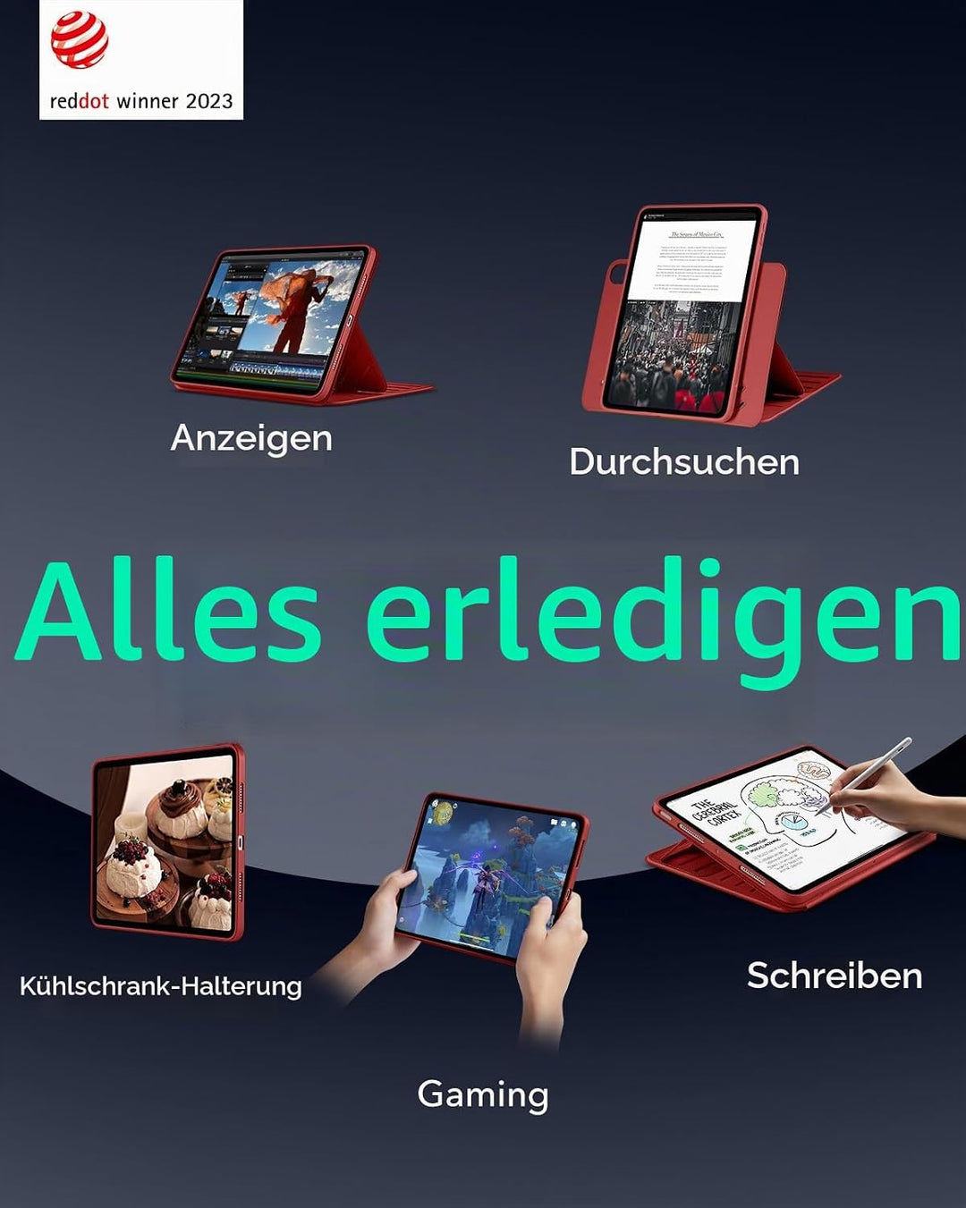 ESR Hülle für iPad Air 11 Zoll M4/M3/M2, iPad Air 8/7/6/5/4 (2026/2025/2024/2022/2020), drehbare Hül