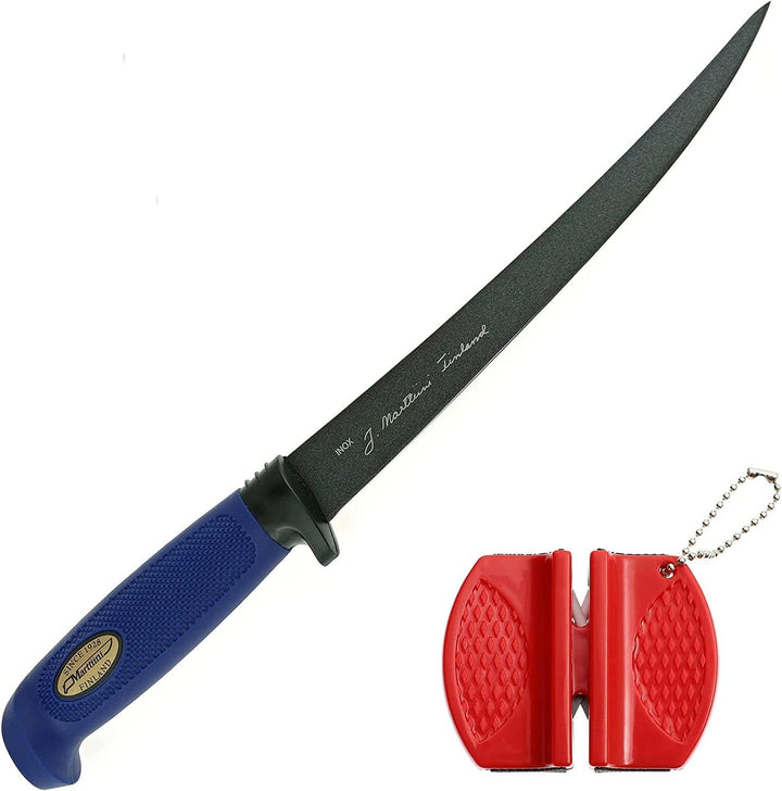 Marttiini Martef 36cm Filetiermesser, Klinge 23cm, beschichtet + LANSKY Crock Stick Messerschärfer/F