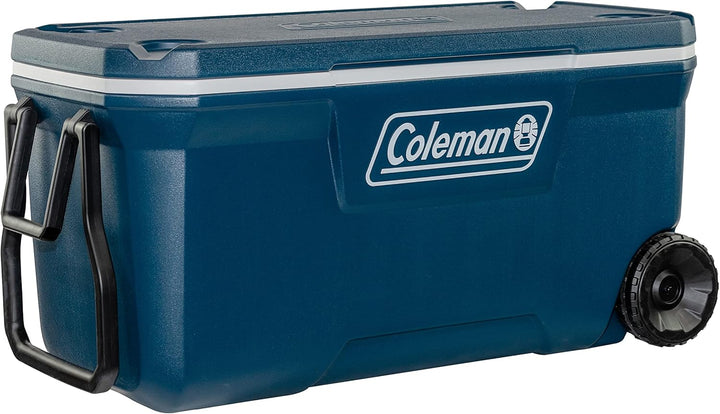 Coleman Xtreme 100QT Kühlbox mit Rollen, Thermobox mit 94L Fassungsvermögen, hochwertige PU-Vollscha