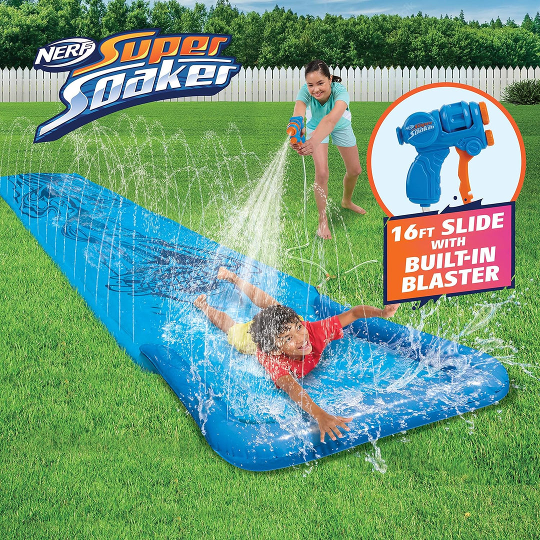 NERF Super Soaker Blast Wasserrutsche - Die ultimative 4,6 m Outdoor-Rutsche für Kinder - Inklusive