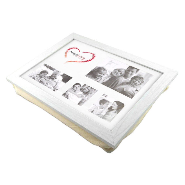 PrimoLiving Knietablett P-793 mit Kissen und Fotorahmen weiss, Weiss