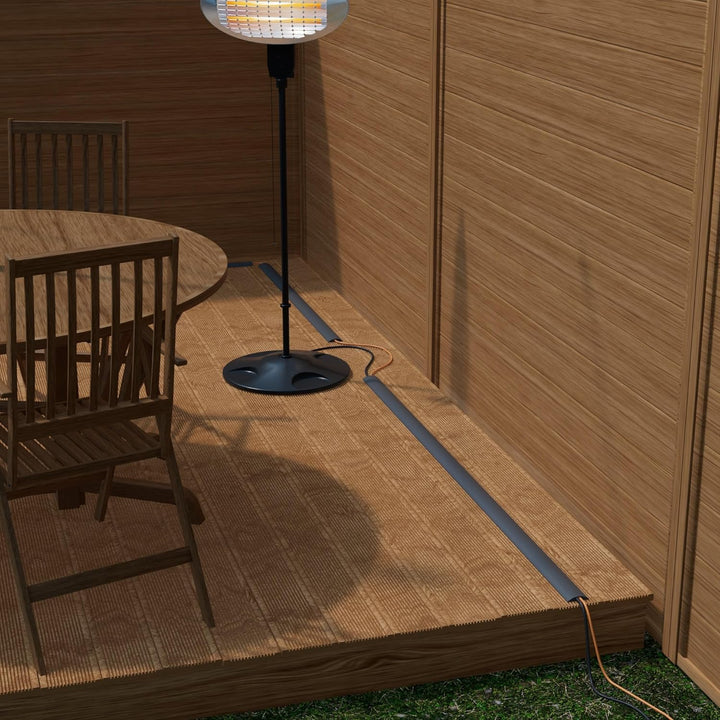 D-Line CC-1 Fussboden Kabelkanal Stolperschutz, Boden Kabelschutz - 9-Meter Länge - Kabelhohlraum =