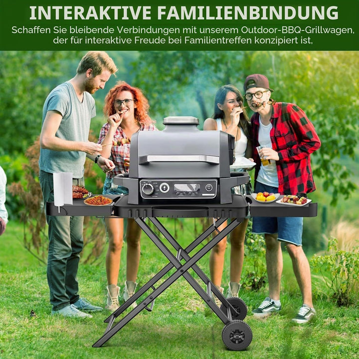 Tragbarer Grillwagen für Ninja Woodfire, Weber, Blackstone, Nexgrill, Traeger und den meisten tragba