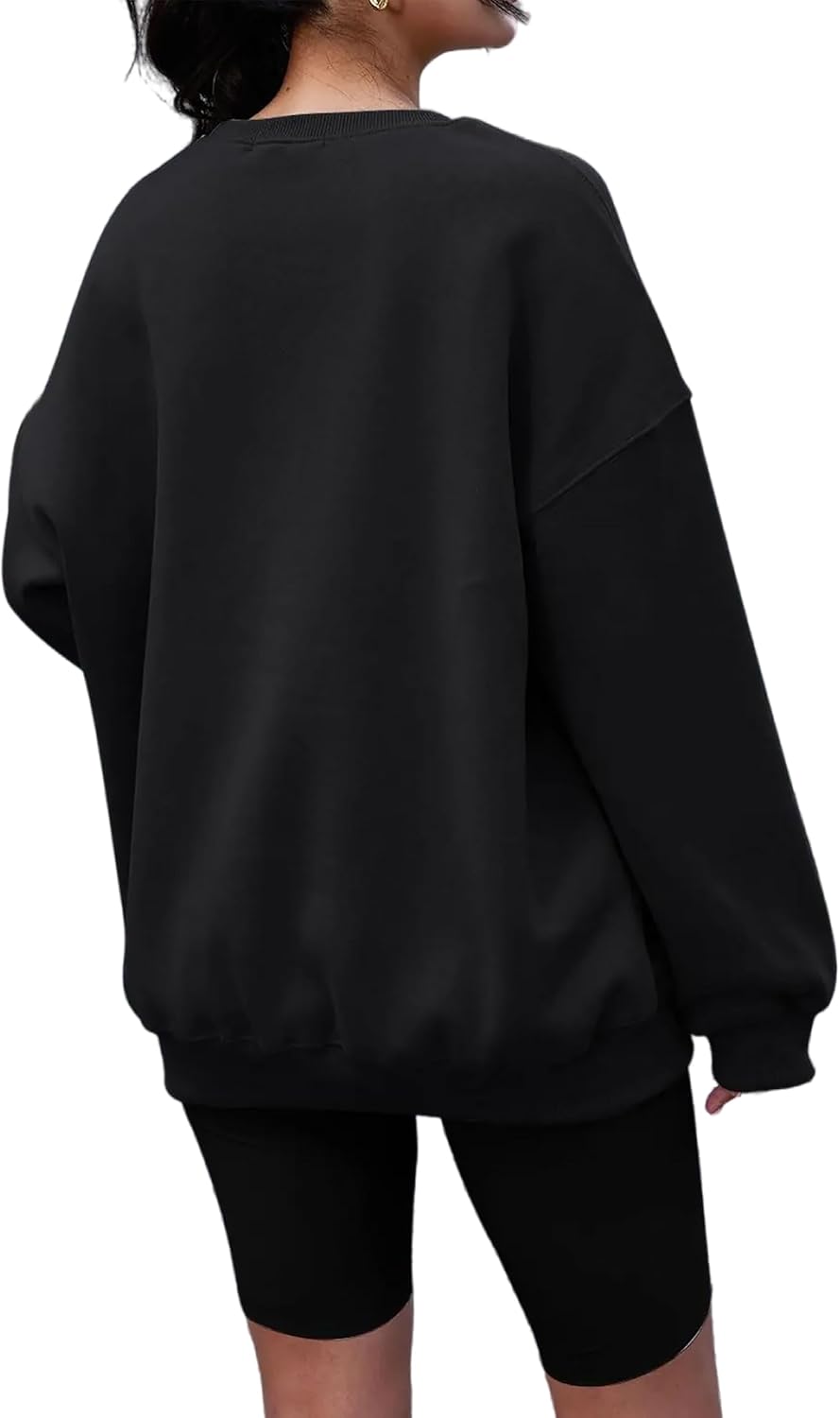 Timuspo Pullover Damen Oversize Langarm Fleece Rundhalsausschnitt Sweatshirt Herbst Winter Frauen Mä