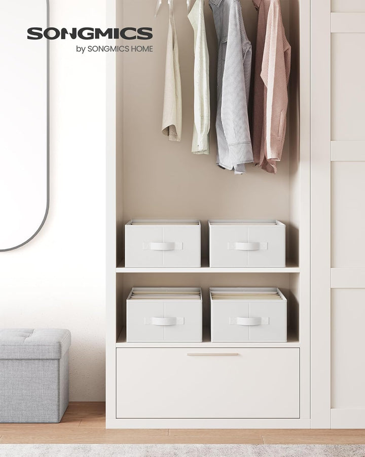 SONGMICS Kleiderschrank-Organizer 4er Set, Aufbewahrungsbox 6 Fächer, Schubladen-Ordnungssystem, Ord