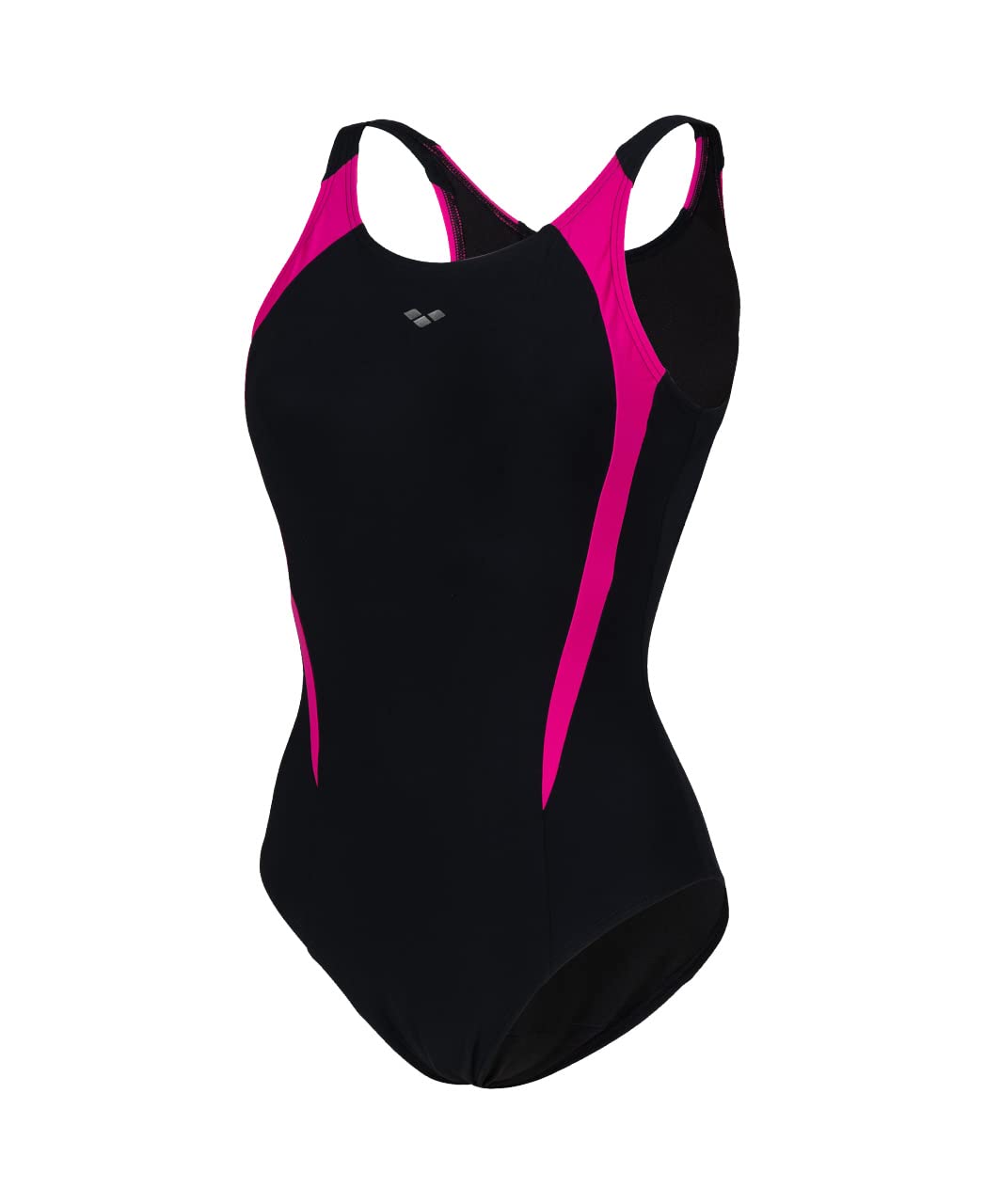 ARENA Damen Women's Bodylift Swimsuit Lola U Back Panel Badeanzüge (1er Pack), Black-rose Violet