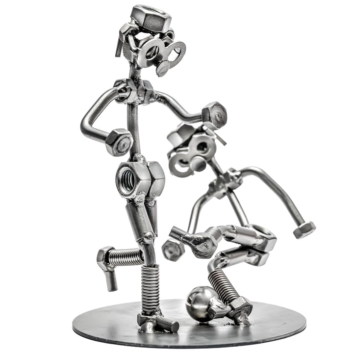 STEEMO Schraubenmännchen Fussball Fussballfans - Metall-Kunst-Deko 12x17x17 cm