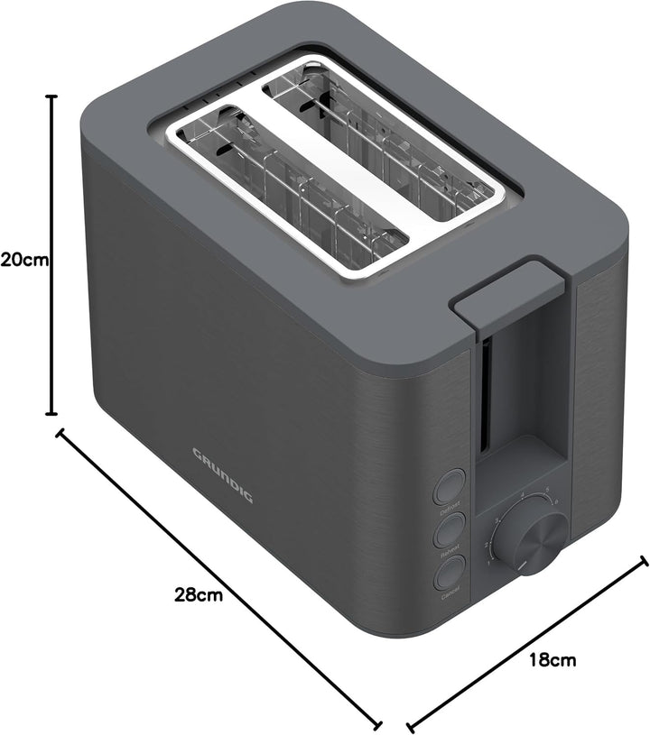 Grundig TA 7340 Toaster, 950 Watt Leistung, Automatische Pop-Up-Funktion & Brotzentrierung, variable