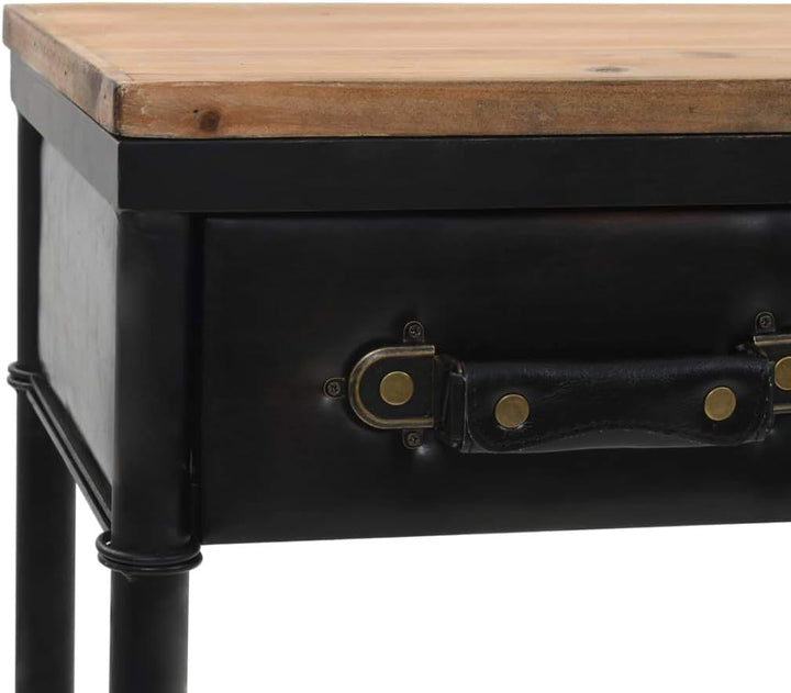 Festnight Konsolentisch Retro Beistelltisch MDF und Tannenholz Tisch Sideboard 2 Schubladen und 4 Ro