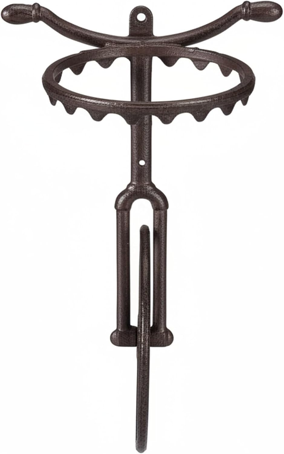 Relaxdays 3 x Wand Blumenhalter Einrad, Gusseisen, Deko Wandblumentopfhalter für draussen, wetterfes