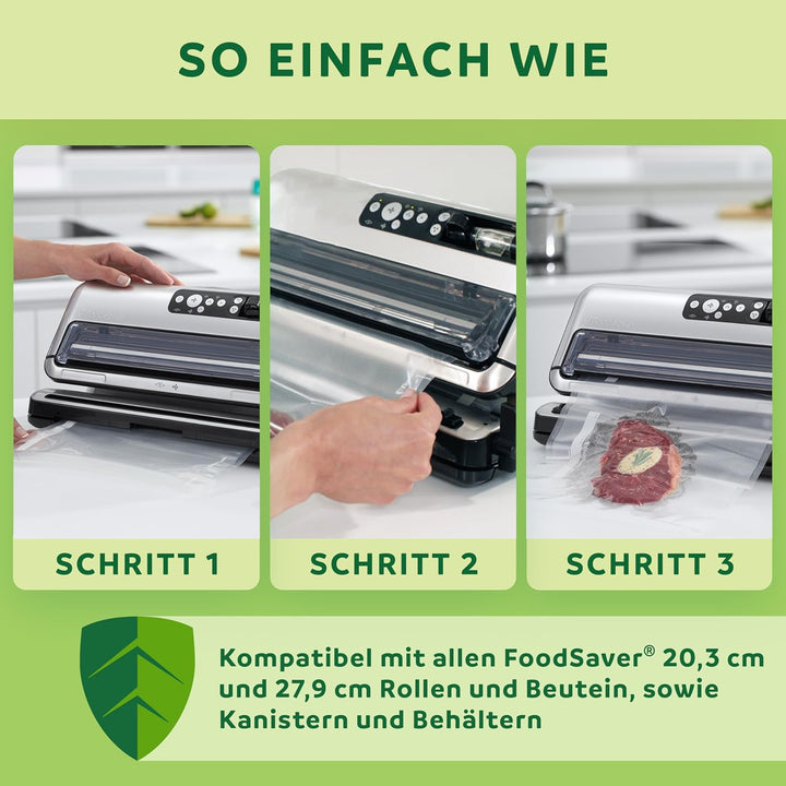 FoodSaver Vakuumiergerät für Lebensmittel | Vollautomatischer Vakuumierer mit Rollenaufbewahrung &amp; S