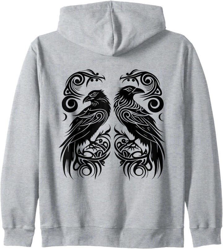 Odin Raben Nordische Mythologie Wikinger Keltisch Vogel Tier Kapuzenjacke