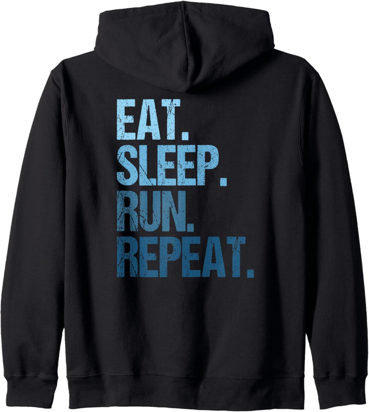 Laufen Joggen Marathon Marathonläufer Eat Sleep Run Repeat Kapuzenjacke