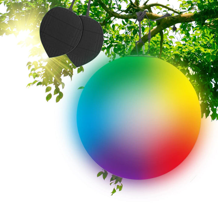 GuirLED - Solarkugel LED IP55 RGB Premium XL – wiederaufladbar Sonne/Netzbetrieb – Fernbedienung – G
