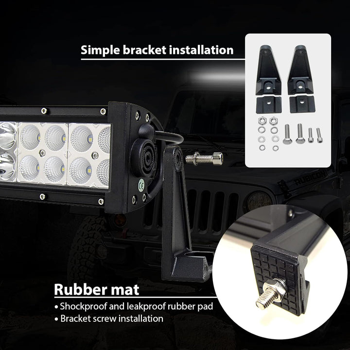 AUXTINGS 81,3 cm 180W Nebelscheinwerfer Gebogene LED-Lichtleiste Flutlicht und Strahler für Geländew