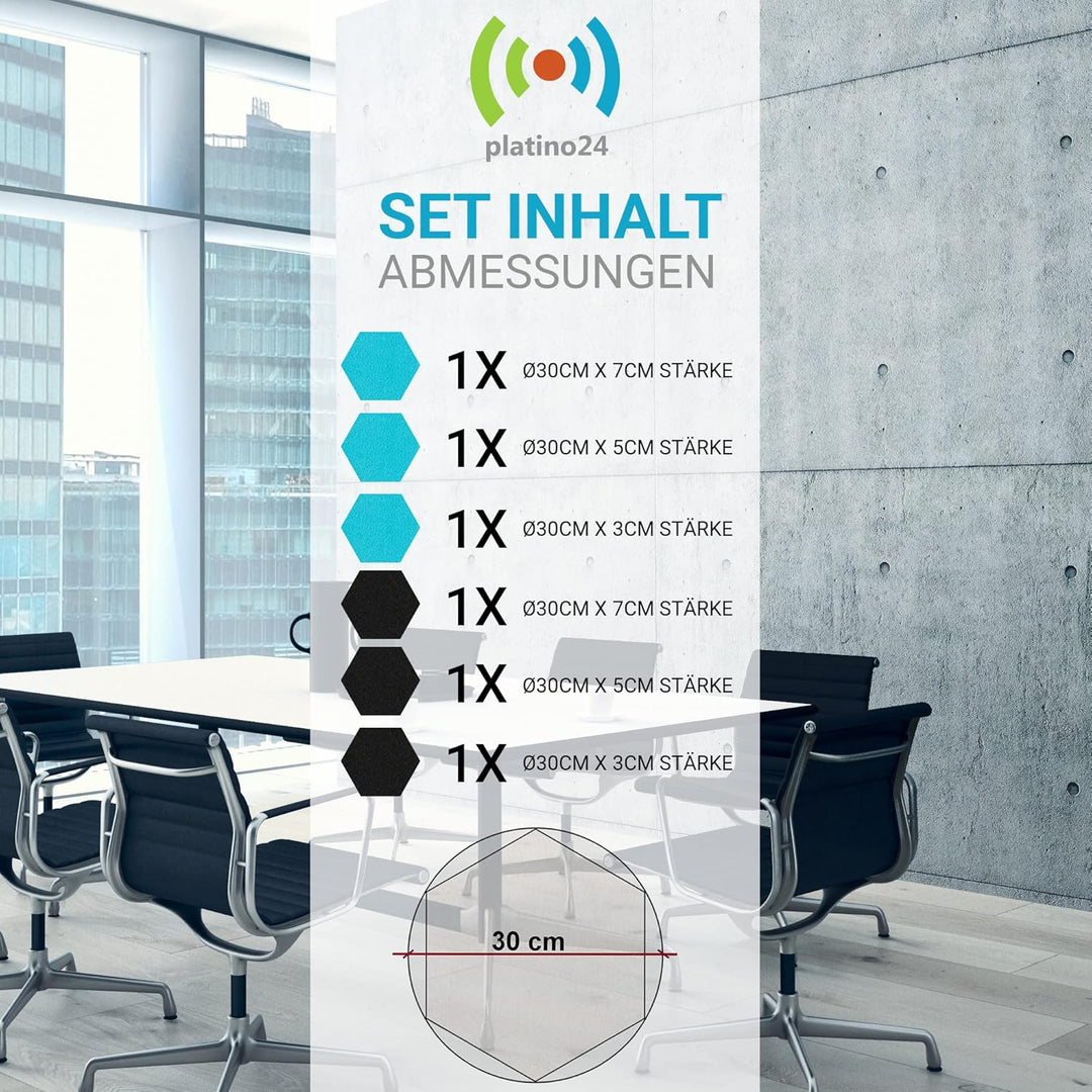 platino24 Schallabsorber COLORE aus Basotec G+ I Akustikpaneele mit Akustikfilz I 3D Wand-Paneele mi