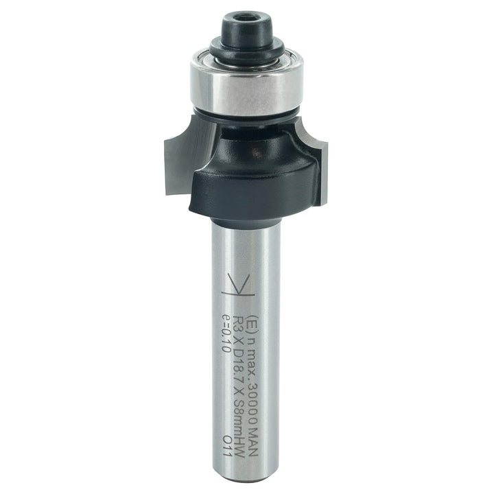 ENT 14282 Abrundfräser HW, Schaft (S) 8 mm, Durchmesser (D) 18,7 mm, NL 9,5 mm, R 3 mm, SL 32 mm, mi