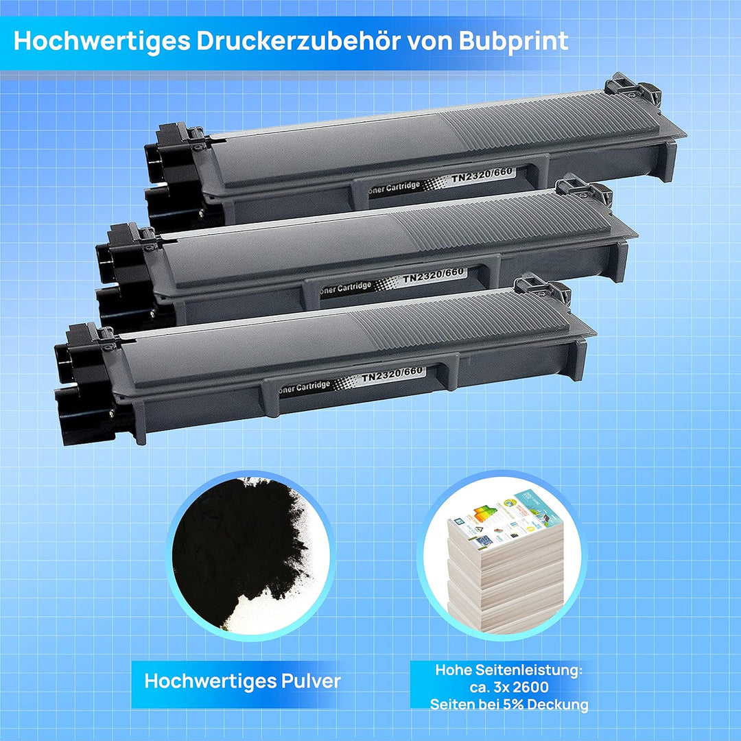 3 Toner kompatibel als Ersatz für Brother TN-2320 TN-2310 für DCP-L2500D DCP-L2520DW HL-L2300D HL-L2